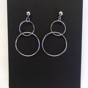 Stainless steel double hoop studs